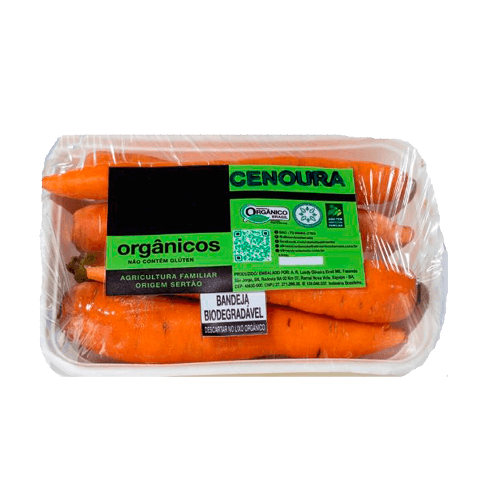 Cenoura Orgânica Bandeja 600g