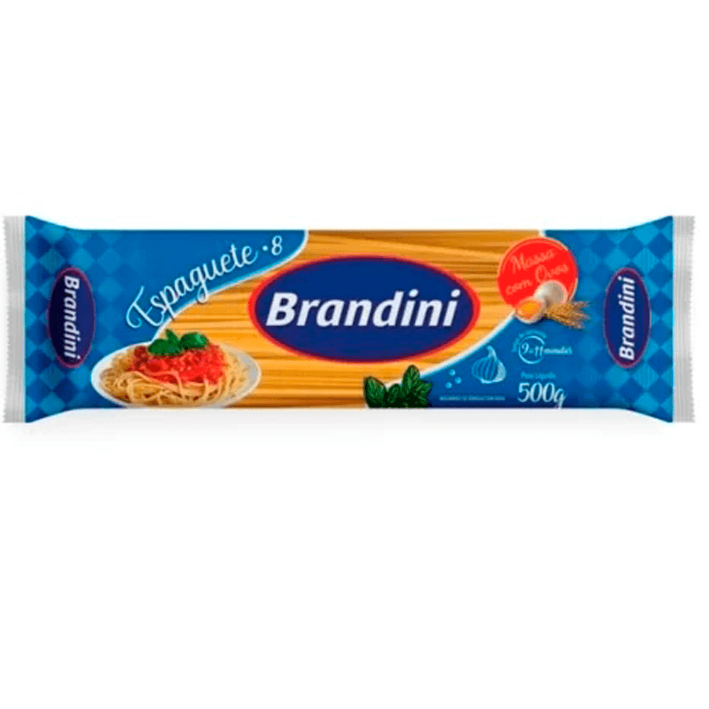Macarrão Espaguete Com Ovos BRANDINI Pacote 500g