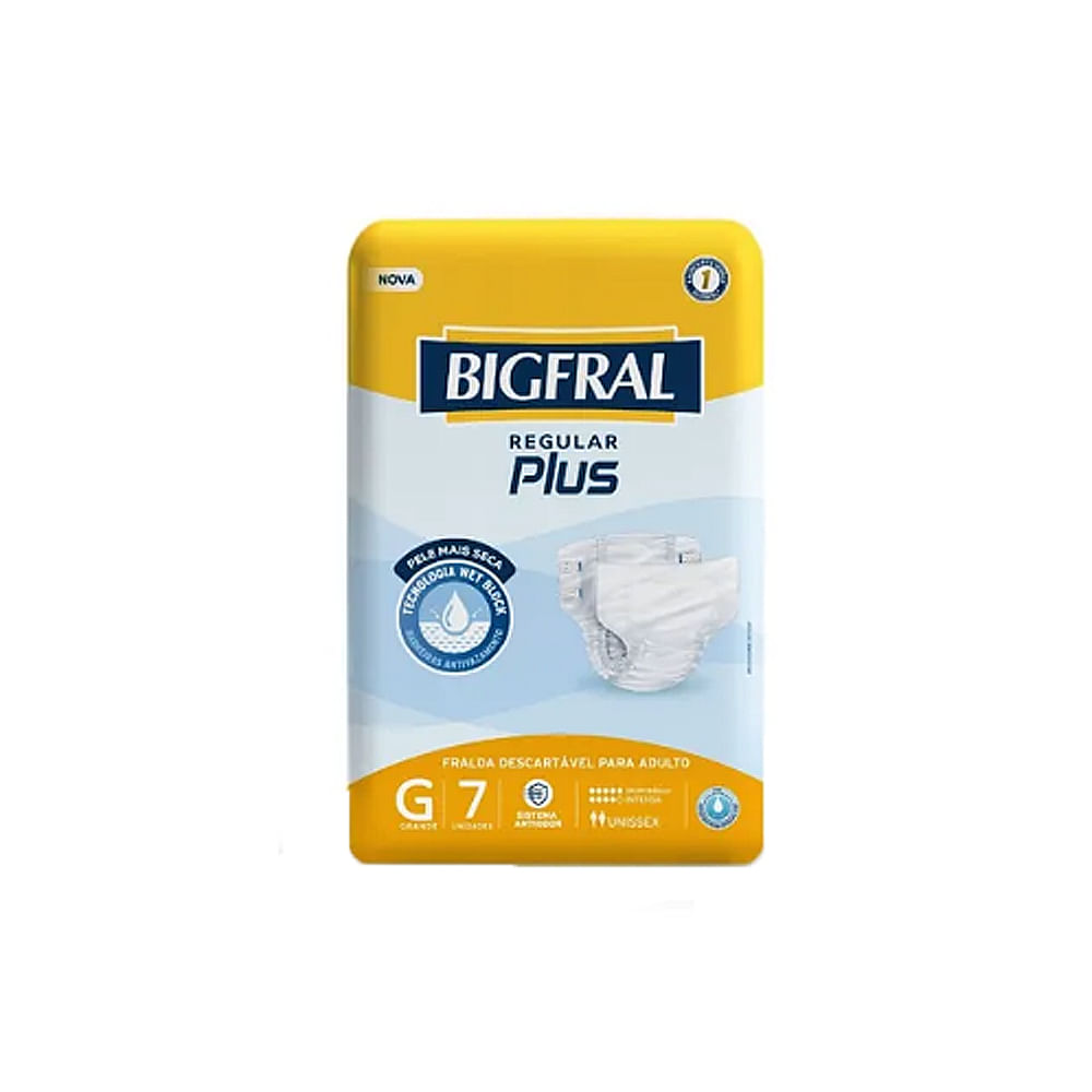 Fralda Geriatrica Bigfral Derma Plus Grande com 7