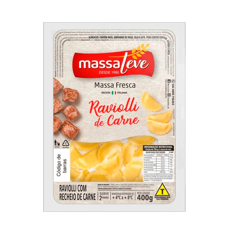 Ravioli-Massa-Leve-Carne-400g