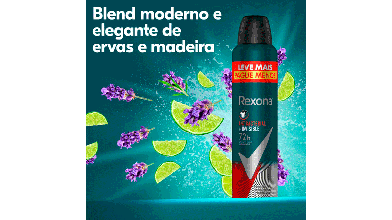 Desodorante Rexona Aero 150ML Men Antibacteria Invisible