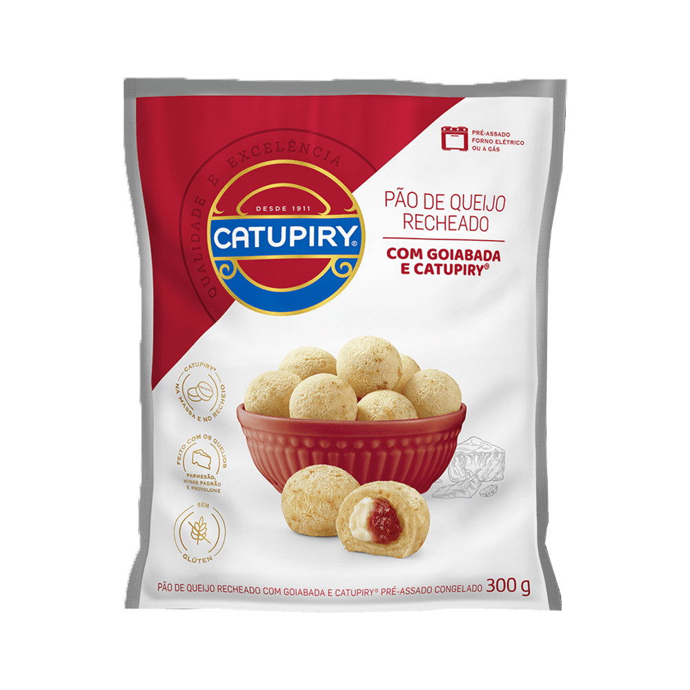Pão De Queijo Congelado Recheio Goiabada E Catupiry Pacote 300g