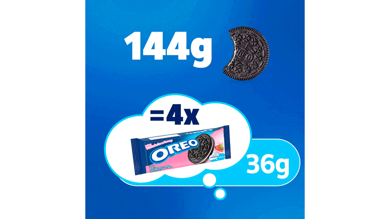 Biscoito Recheado Oreo Morango 144g