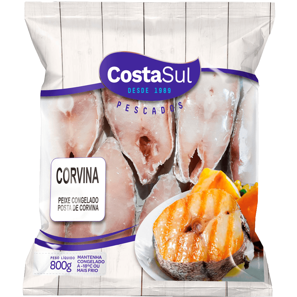 Peixe Corvina Costa Sul Posta 800g