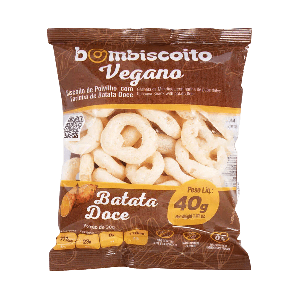 Biscoito Polvilho Vegano Bombiscoito Batata Doce 40g