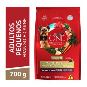 Ração Para Cães Adultos Purina One Raças Minis E Pequenas Frango E Carne 700g