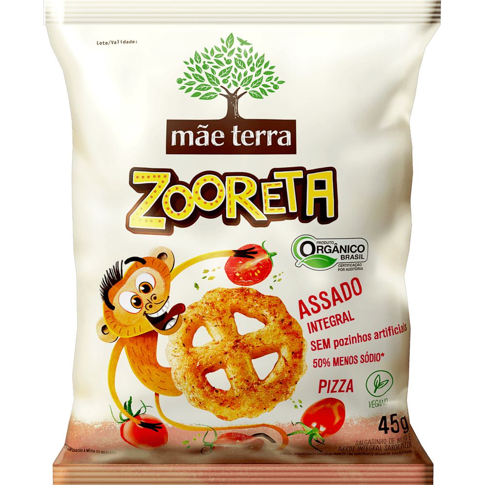 Salgadinho Orgânico Mãe Terra Zooreta Pizza 45g