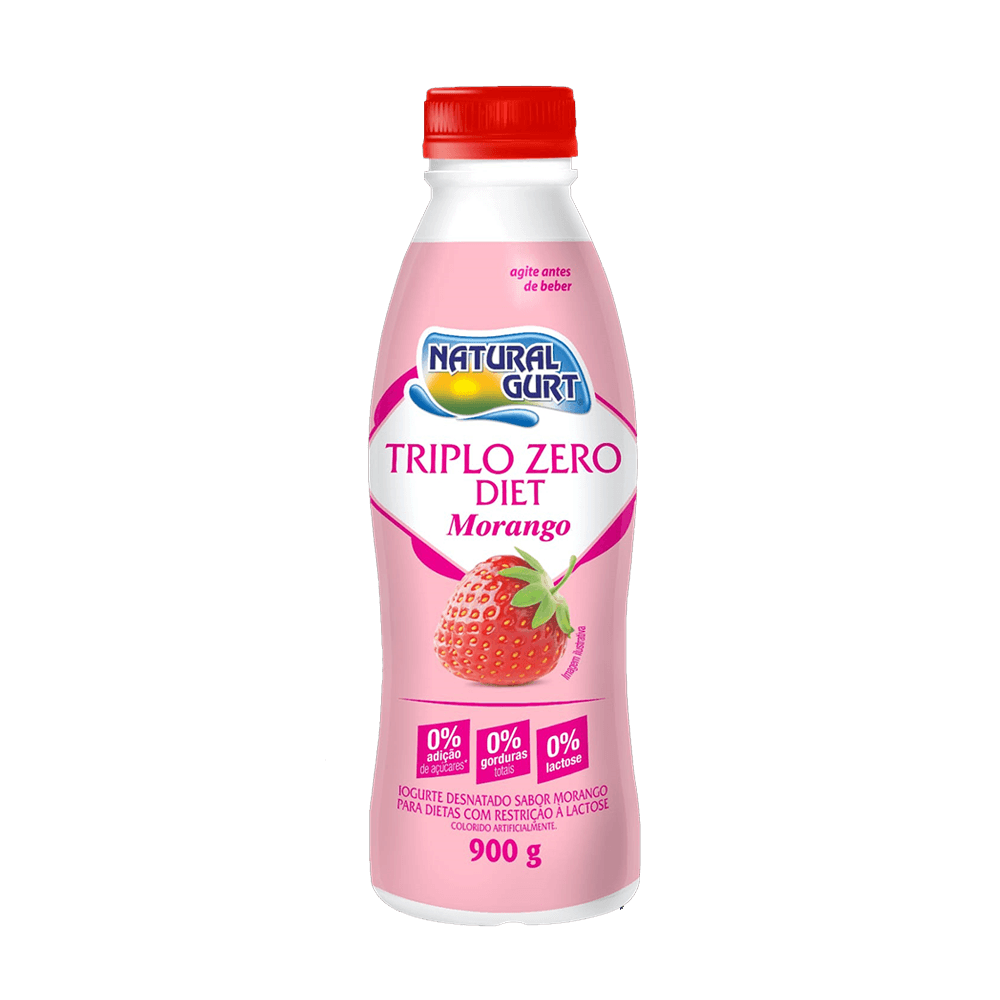 Iogurte Triplo Natural Gurt Diet Morango 900g