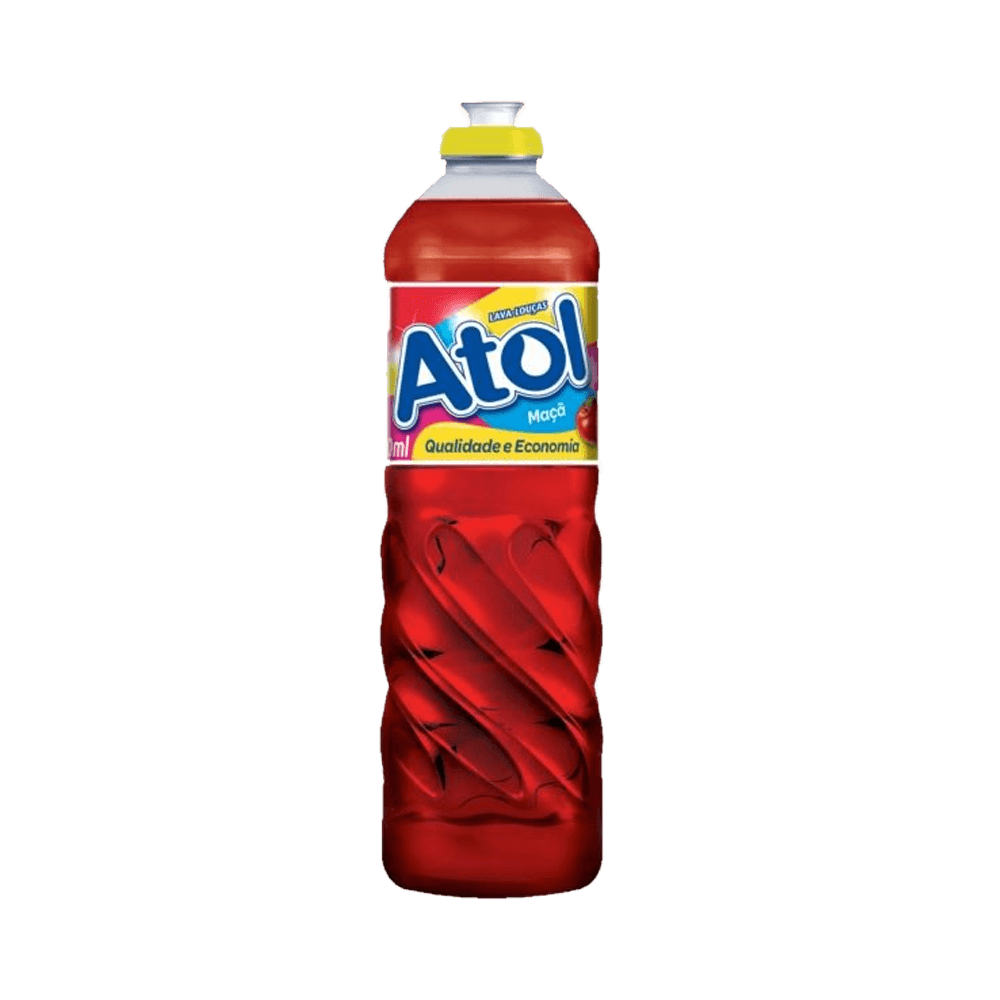 Detergente Líquido Atol Maçã Frasco com 500ml