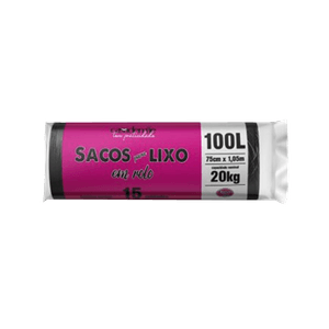 Saco Lixo Casa De Mãe Preto Rolo 100 Litros Com 15 Sacos