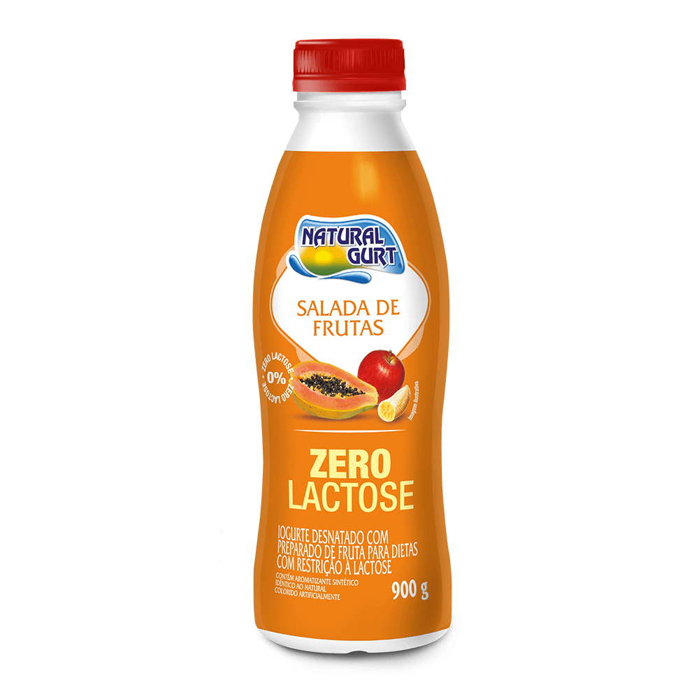 Iogurte Natural Gurt Zero Lactose Salada Frutas 900g