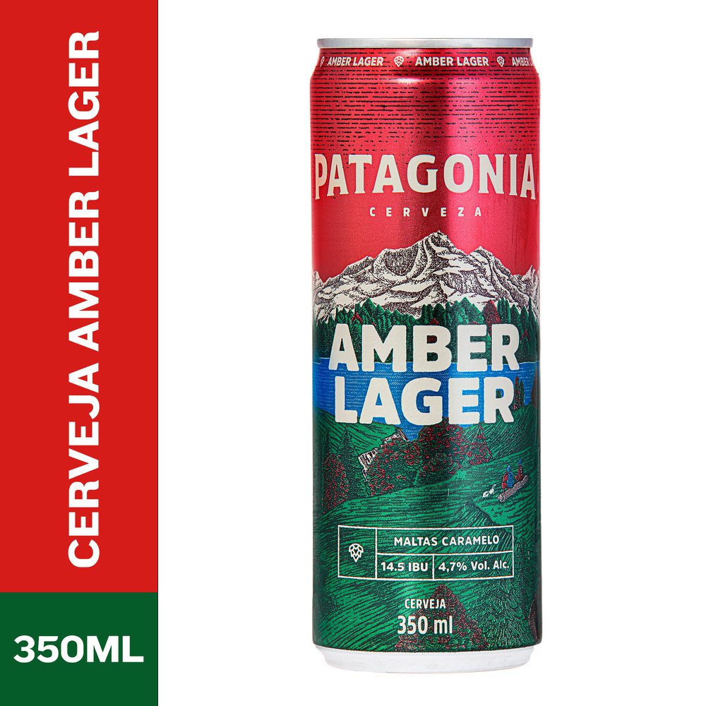 Cerveja Patagonia Amber Lager Nacional Lata Sleek 350ml