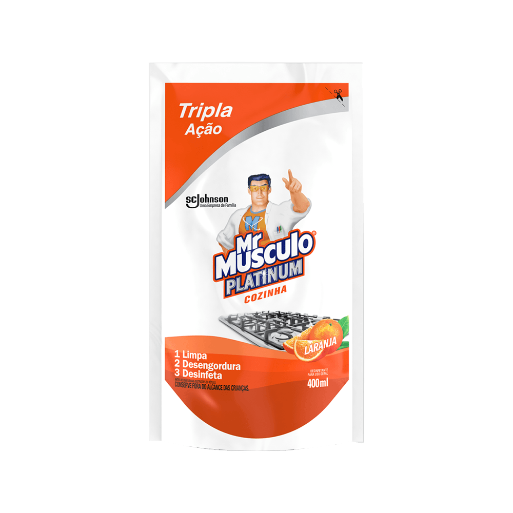 Limpador Cozinha Mr Musculo Laranja Refil 400ml