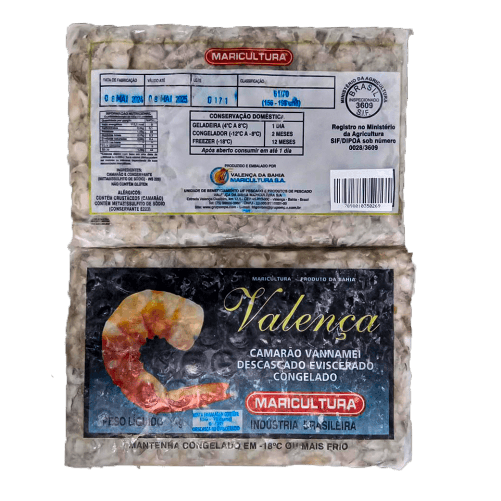Camarão Eviscerado Valença 31 35 1kg
