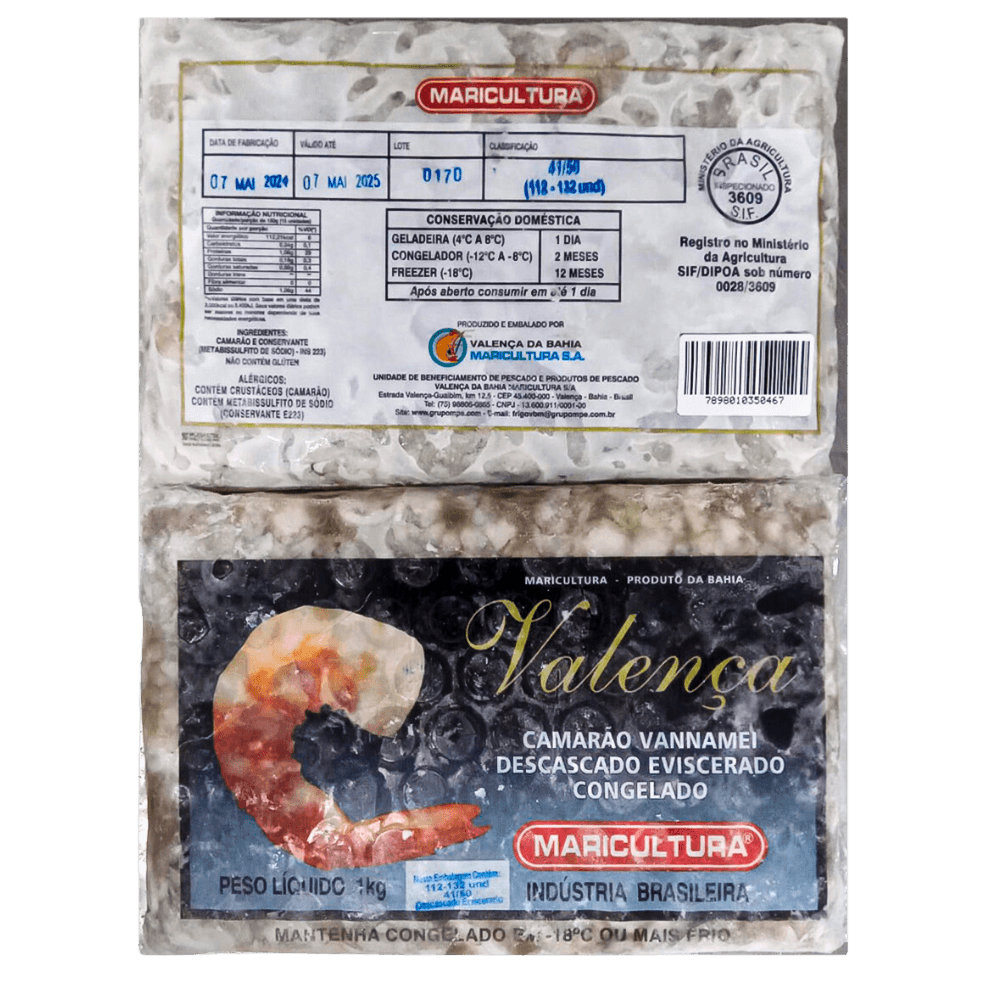 Camarão Eviscerado Valença 41 50 1kg