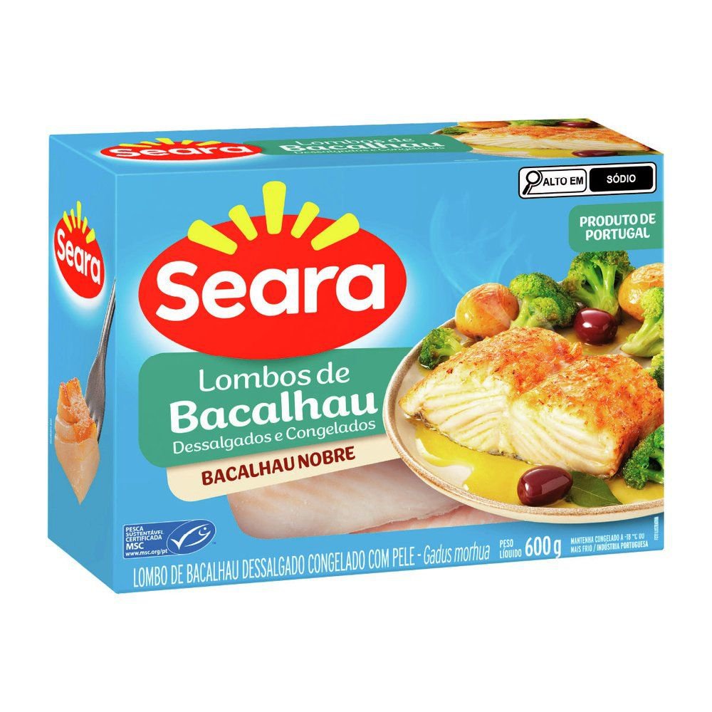 Lombo De Bacalhau Dessalgado E Congelado Seara 600g