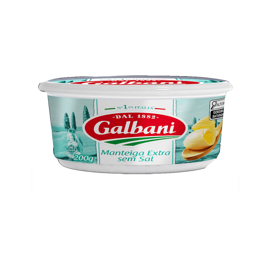 Manteiga Galbani Extra s/ Sal Pote 200g