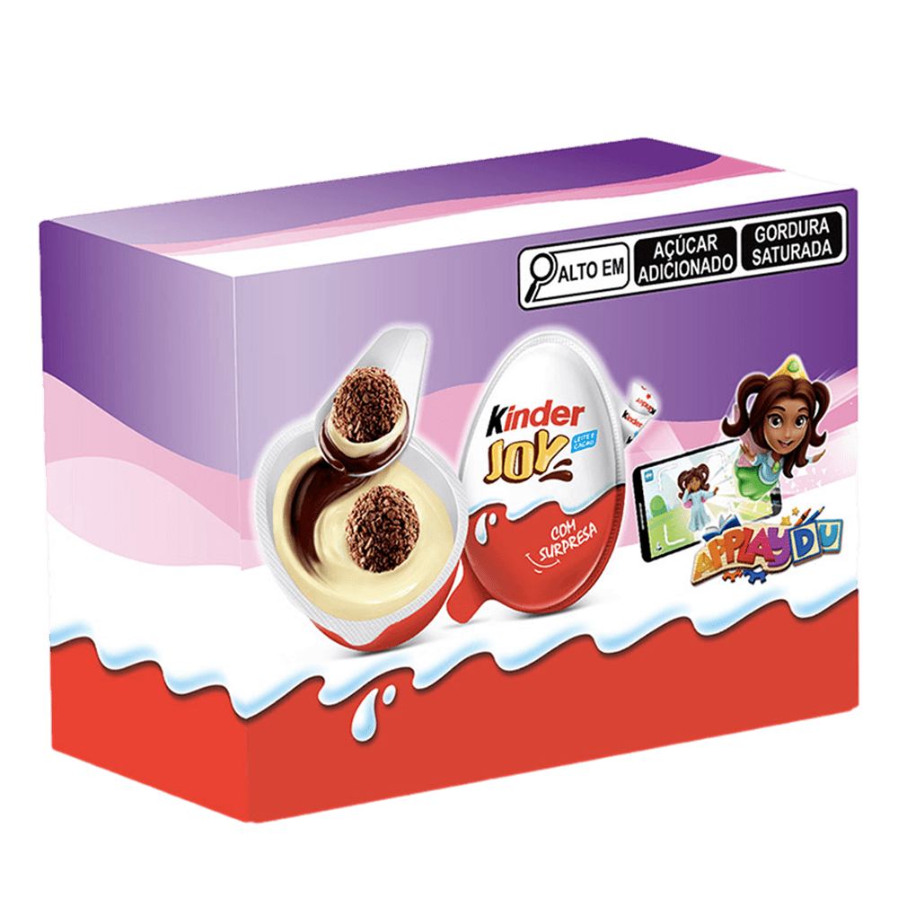 Encontraproduto.com.br - Chocolate Kinder Ovo com Recheio ao Leite Cor Rosa Contém 2 Unidades Caixa 40g