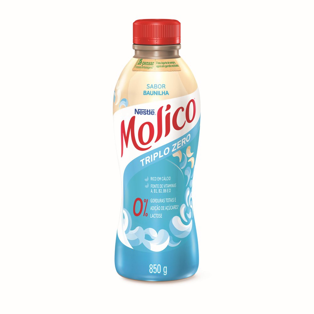 Iogurte Molico Desnatado Baunilha Zero Lactose Garrafa 850g