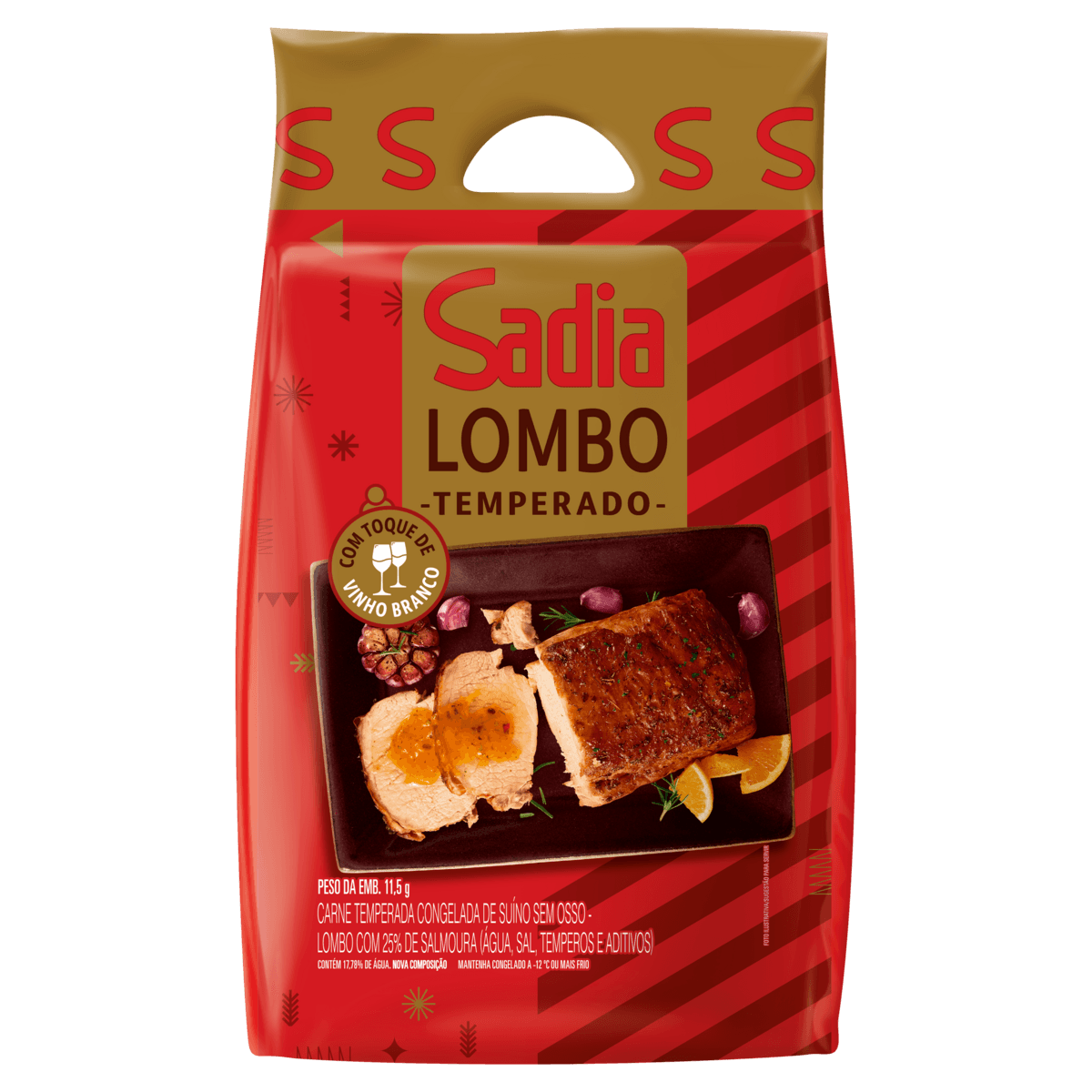 Lombo Suíno Sadia Desossado Temperado Congelado Kg
