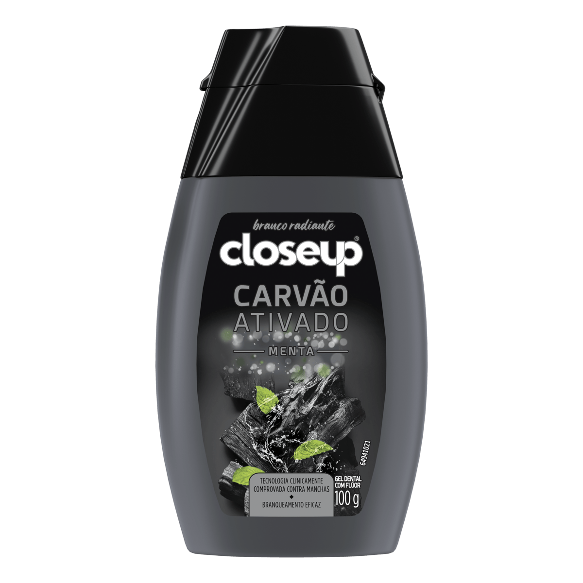 GEL DENTAL CLOSEUP BRANCO RADIANTE CARVÃO ATIVADO E MENTA 100G