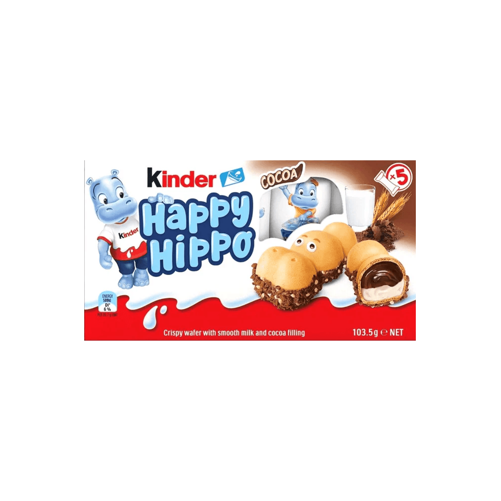 Encontraproduto.com.br - Biscoito Wafer Creme Cacau Kinder Happy Hippo 103g