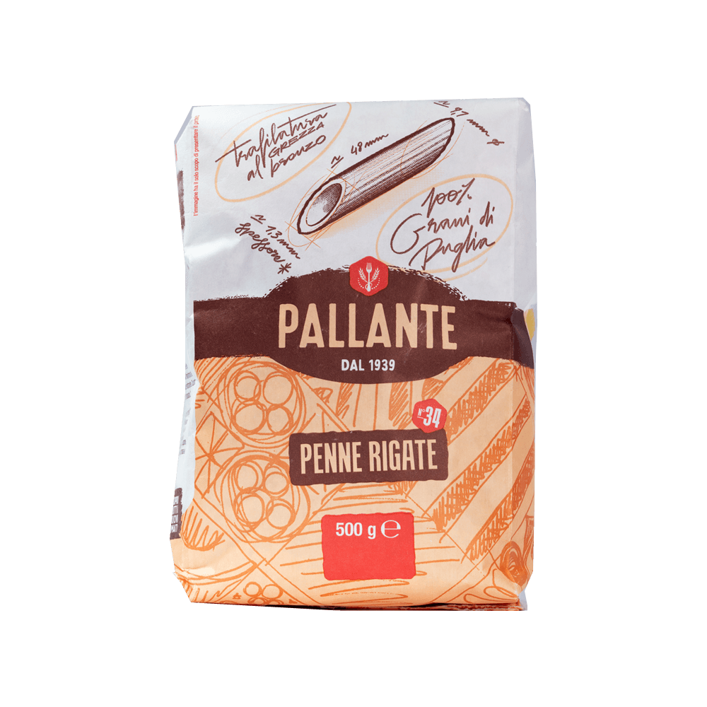 Massa Italiana Penne Rigate Pallante 500g
